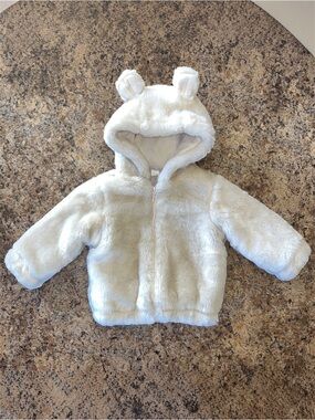 Restoration Hardware Baby & Child Luxe Faux Arctic Fox Fur Jacket Girls 2-3YRS
